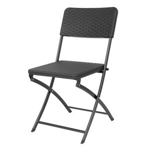 Bolero Rattan Folding Chair Black (Pack of 2) - HS559 - 1