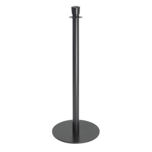 Bolero Flat Base Barrier Posts Black (Pack of 2) - GP638 - 1