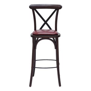Bristol Bar Chair in Dark Walnut with Bison Bordeaux Seat - HX874 - 3
