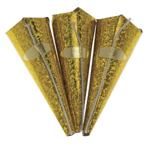 Swantex Gold Holographic Cone Party Poppers (50 Pack) - HY185 - 1