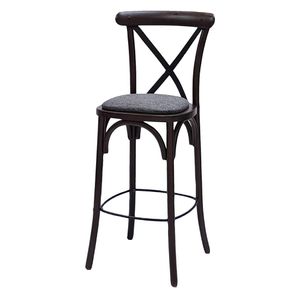 Bristol Bar Chair in Dark Walnut with Shetland Smoke Seat - HX876 - 1