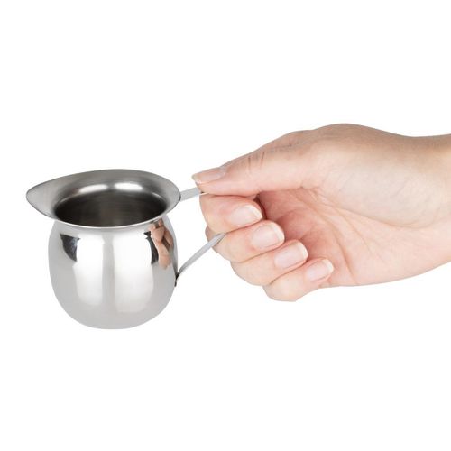 Olympia Mini Milk Jug Stainless Steel Plain 120ml (Pack of 6) - HY118 - 6