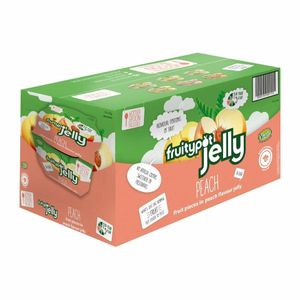 Fruitypot Peach in Peach Jelly with Spoon 120g (Pack of 18) - HW359 - 1