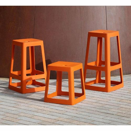 Origin Base Stool Signal Orange 400x400x440mm (Pack of 2) - HX772 - 7