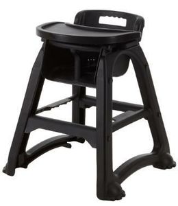 GenWare Black PP Stackable High Chair - 1