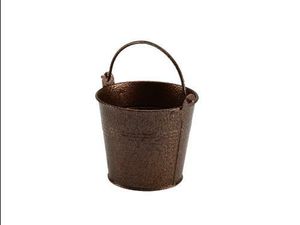 Galvanised Steel Hammered Serving Bucket 10cm Dia Copper (Pack of 12) - 1