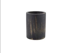 GenWare Black Wash Acacia Wood Cutlery Cylinder - 1