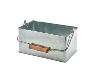 Galvanised Steel Rectangular Table Caddy 24.5x15.5x12.5cm - 1