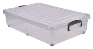 Storage Box 40L W/ Clip Handles On Wheels (Pack of 4) - 1