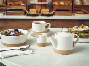 GenWare Kava White Stoneware Teapot 48cl/ 16.8oz (Pack of 6) - 3