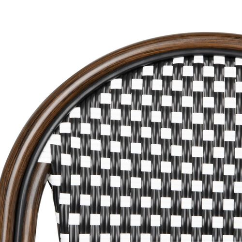 Bolero Parisian Style PE Rattan Chair Black Dot Mix (2 Pack) - HW598 - 4