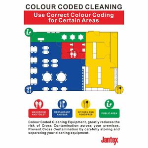 Jantex Colour Coded Cleaning Sign - Self-Adhesive (UK) - HZ316 - 1