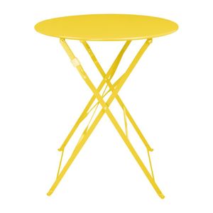 Bolero Perth Mellow Yellow Pavement Style Round Table 600mm - HZ369 - 1