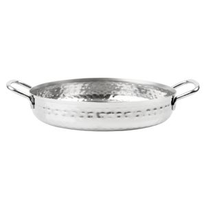 Olympia Table Presentation Handled Dish Stainless Steel Hammered 180mm - HY112 - 1