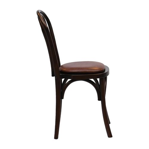 Hoop Back Dining Chair in Dark Walnut with Bison Espresso Seat (Pack of 2) - HX821 - 4