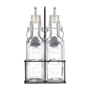 Kilner Oil Bottles and Metal Rack 300ml (2 Pack) - JA611 - 1
