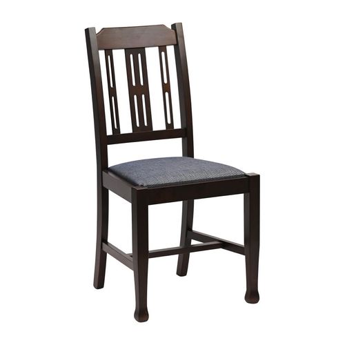 Lattice Back Dining Chair in Dark Walnut with Shetland Sea Seat (6 Pack) - JA279 - 1
