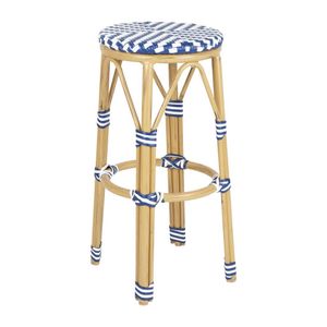Bolero Parisian Style PE Rattan Bar Stools Blue (2 Pack) - HZ145 - 1
