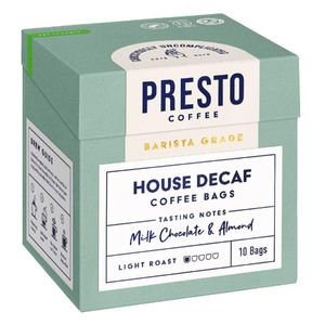 Presto Coffee House Decaf Coffee Bags Enveloped 8g (10 Pack) - KA736 - 1
