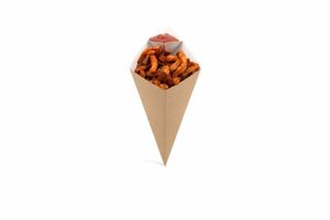 Small Kraft Cone with Dip Corner (Case of 500) - 1