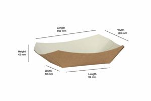 Compostable Kraft Chip Tray (Case of 500) - 3