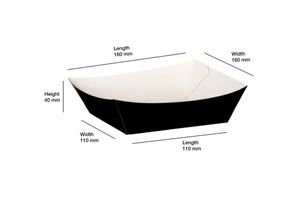 Compostable Black Burger Tray (Case of 500) - 3