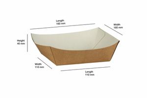 Compostable Kraft Burger Tray (Case of 500) - 3