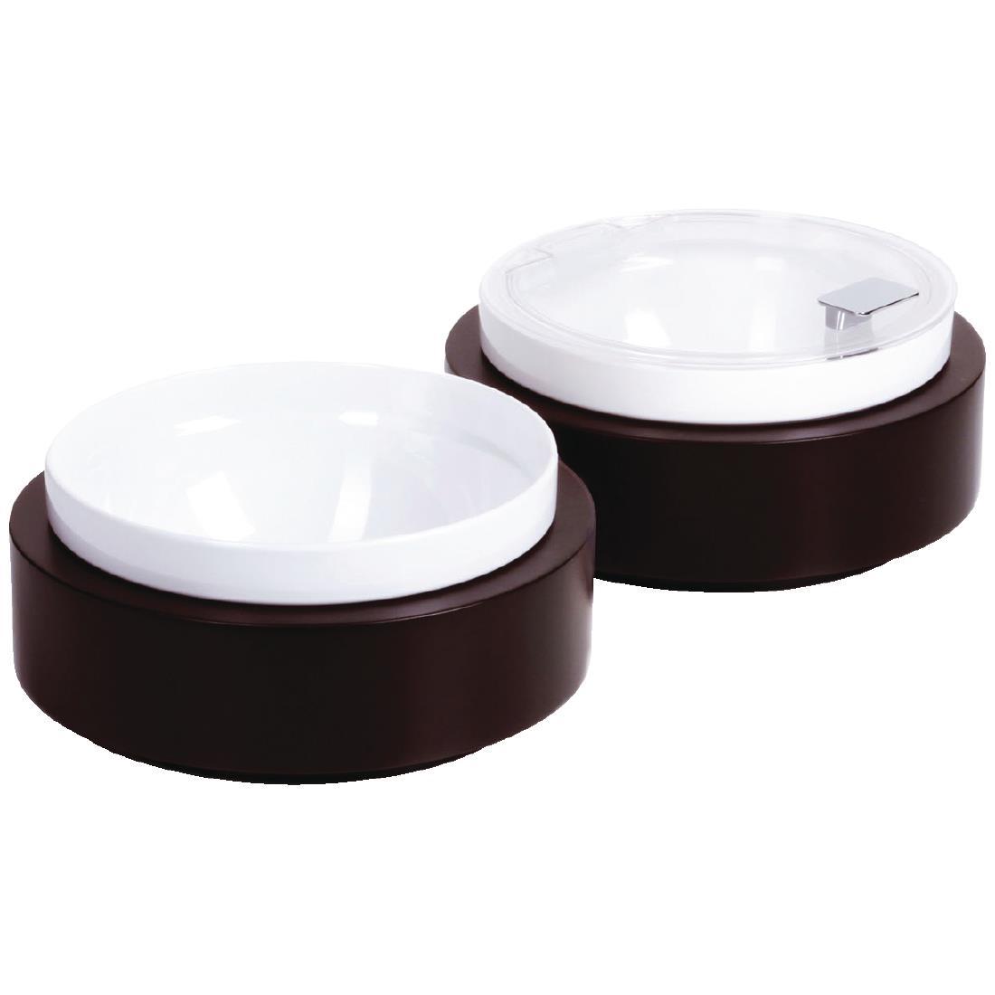 APS Frames Dark Wood Large Round Buffet Bowl Box - Each - GC926 - 1