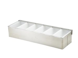 GenWare 6 Part Stainless Steel Condiment Holder - 014-6 - 1