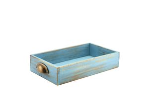 Genware Blue Wash Acacia Wood Display Drawer GN 1/3 - WDD-3218BL - 1