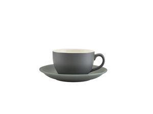 Genware Porcelain Matt Grey Saucer 16cm/ 6.25 (Pack of 6) - 182115MG - 3