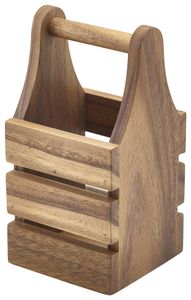 Acacia Wood Cutlery Holder 10 x 10 x 20cm - WCH10 - 1