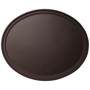 Cambro Tavern Tan Camtread® Oval Tray 560x685mm - 1