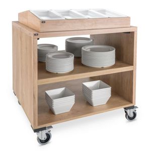 Pujadas Cutlery Dispenser Trolley Oak - 1