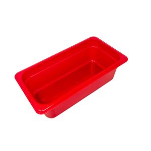Cambro 100mm Deep 1/3 Red Polypropylene GN Pan - 1