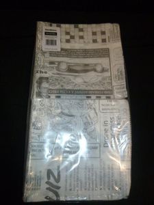 Greaseproof Paper Bags White Newspaper Print 17.5 x 17.5cm - PN1487PBG - 3