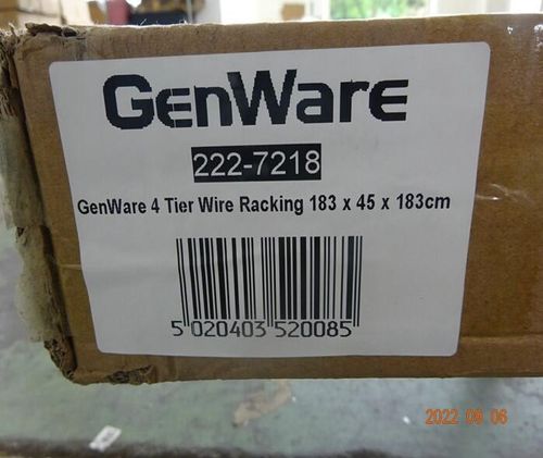 GenWare 4 Tier Wire Racking 183 x 45 x 183cm - 222-7218 - 5