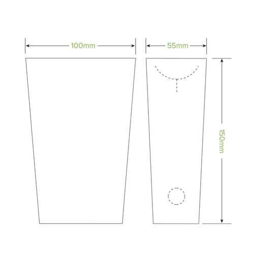 BioPak Unlined Large BioBoard Enclosed Chip Box (Pack of 800) - BB-CHIP-L-UK - 5