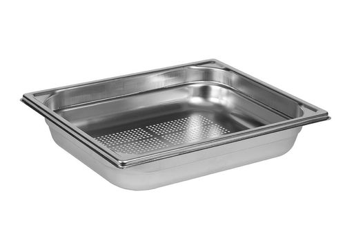 Stainless Steel Perforated Gastronorm Container - Without Handles - Gn 1/2 Depth 6.5cm - 12436-03 - 1
