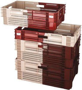 Stackable Perforated Container Brown And Beige 600x400 Height 18.7cm 35 - 11216-01 - 1