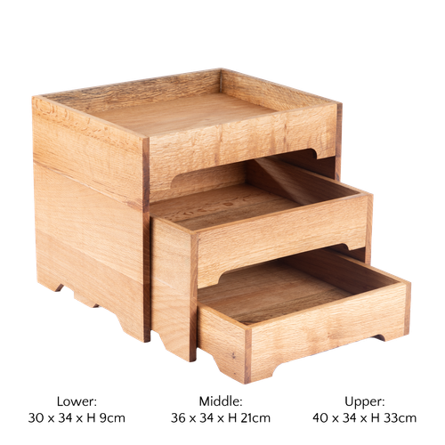 Bonzer 3-Layer Stand - Large - Oak 40 x 34 x H 33 cm - 13101-08 - 2