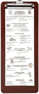 Menu Clipboard Dark Wood Half A4 34.5x14cm - 010332 - 1