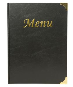 Classic Menu Cover A4 Format Black - 012420 - 1