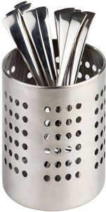 Stainless Steel Perforated Cutlery Pot 12x13.5cm - 403522 - 1