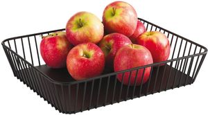 Black Lacquered Metal Rectangular Basket 32.5x26.5cm - 408743 - 3