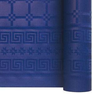 25-metre Roll Of Damask Paper Tablecloth - Width 1.2 M, Navy Blue - 713774 - 1