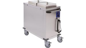 Non-height Adjustable Trolley For 18.5-26cm Plates - 2 Square Stacks - Static Heat - With Cleaning Hatch - 777446 - 1