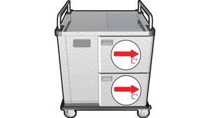 Nomad Multi-portion Meal Distribution Trolleys - Hot And Neutral Food Transfer Models - 2x4 Gn 1/1 Without Sneeze Guard - 1 Vitroceramic Hotplate - Without Light - 885331 - 1