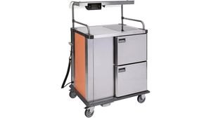 Nomad Multi-portion Meal Distribution Trolleys - Hot And Cold Food Transfer Models - 2x4 Gn 1/1 With Sneeze Guard - 1 Vitroceramic Hotplate + 1 Light - 886031 - 1
