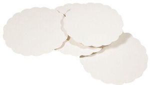 Packet Of 250 Scalloped White Cardboard Round Cakeboards Ø 270 Mm - 930105 - 1
